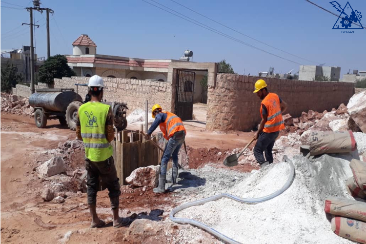 مشروع تأهيل شبكة الصرف الصحي في قرية تل الكرامة