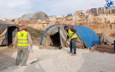 مشروع تجهيز المخيمات في ريف ادلب الشمالي
