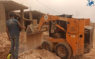 مشروع صيانة شبكة الصرف الصحي في بلدة قباسين في منطقة الباب في ريف حلب الشمالي.