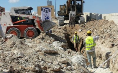 مشروع إنشاء (خزان مياه عالي ,تأهيل شبة المياه,تنفيذ شبكة صرف صحي) في مخيم العجمي في منطقة حارم في ريف ادلب الشمالي.