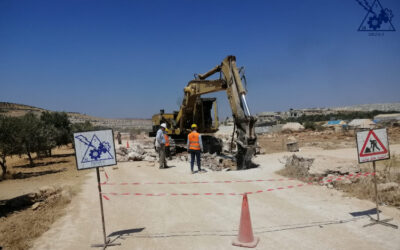 Establishment of the main sewer line and connecting the camps to the main sewer line in Idlib